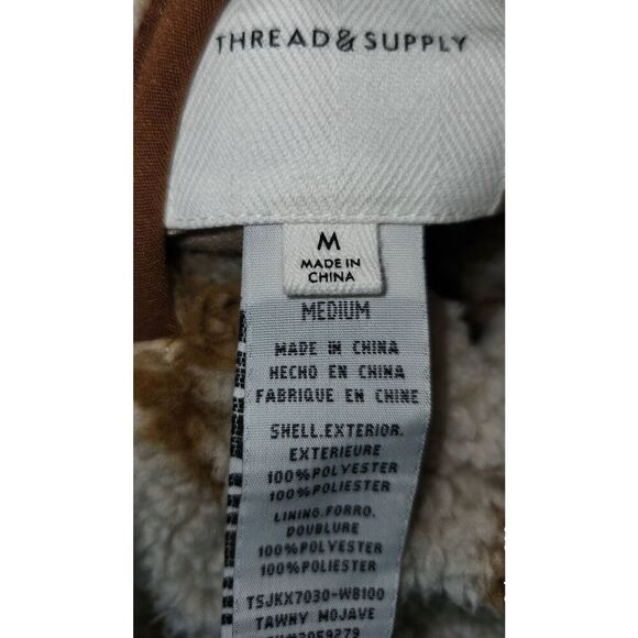 V23  Hem & Thread Southwestern Brown & Cream Sherpa Reversable Vest - Picture 8 of 10
